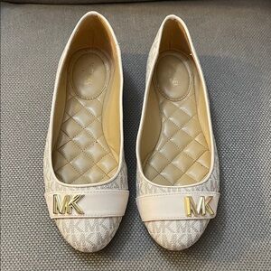 Michael Kors Off White Monogram Flats